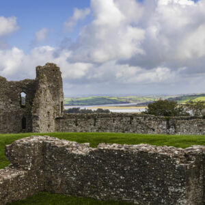 Llansteffan castle Carmarthenshire coast